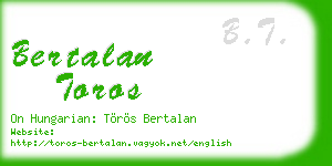 bertalan toros business card