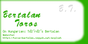 bertalan toros business card